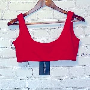 Pretty Little Thing Red Swimsuit Top Size 8 Brand New W/Tags